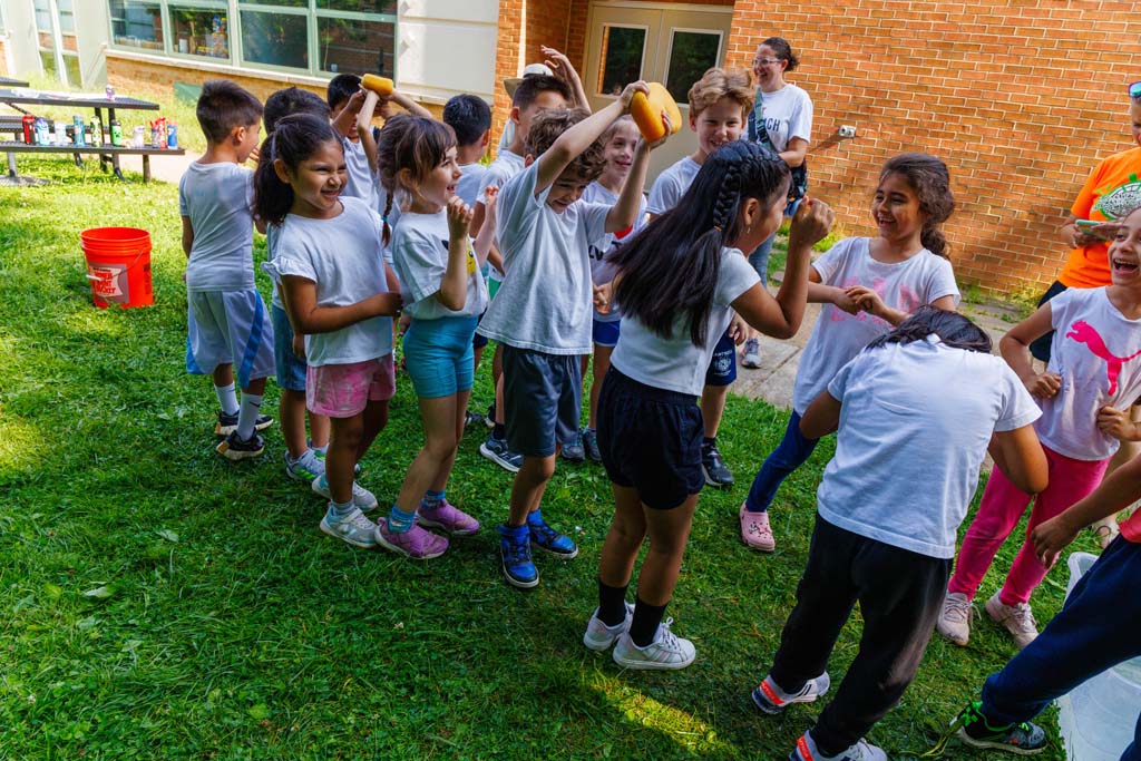 students playing on the field