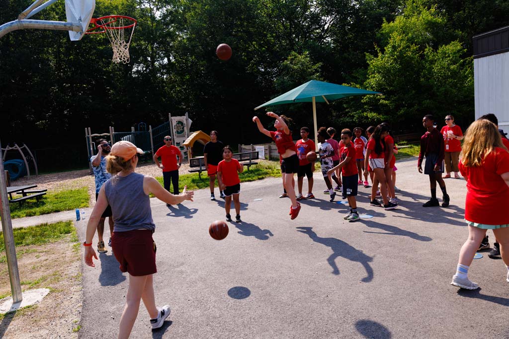 students playing on the field