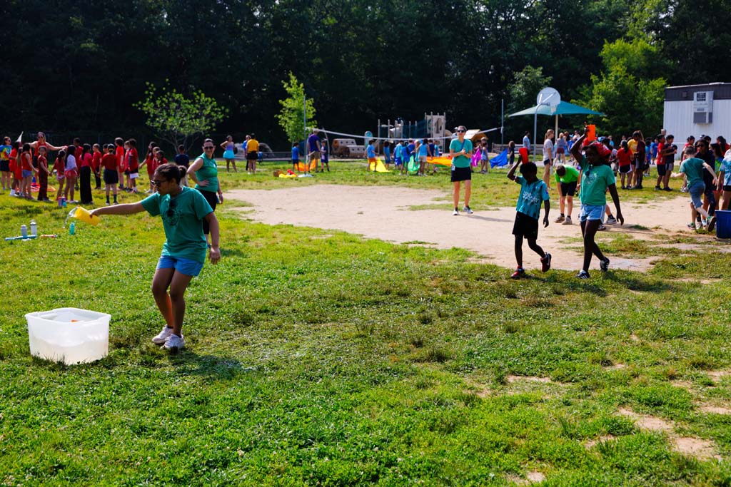 students playing on field
