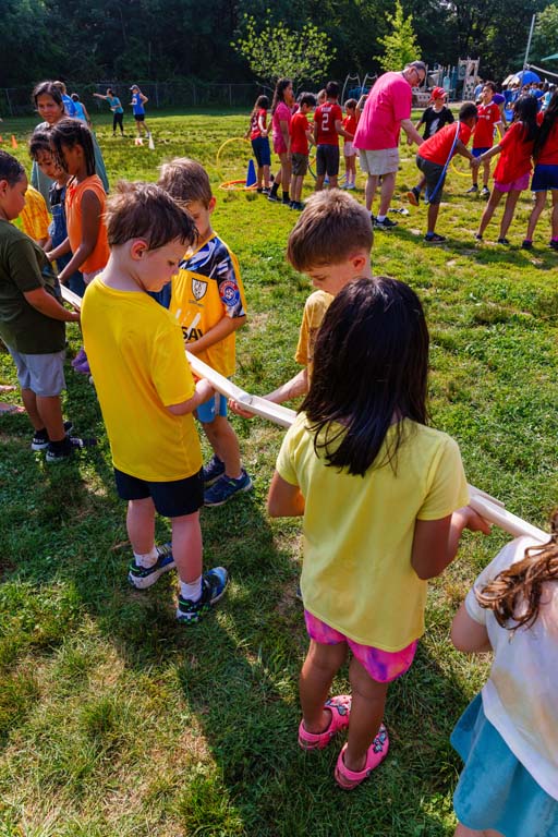 students playing on field