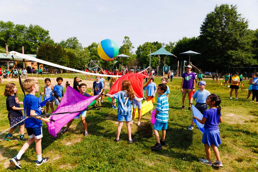 students playing on field