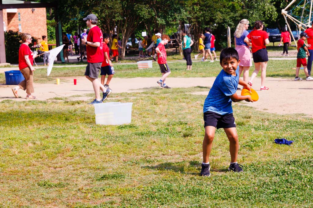 students playing on field