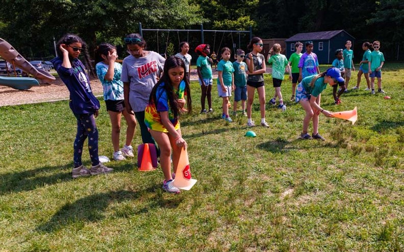 students playing on field