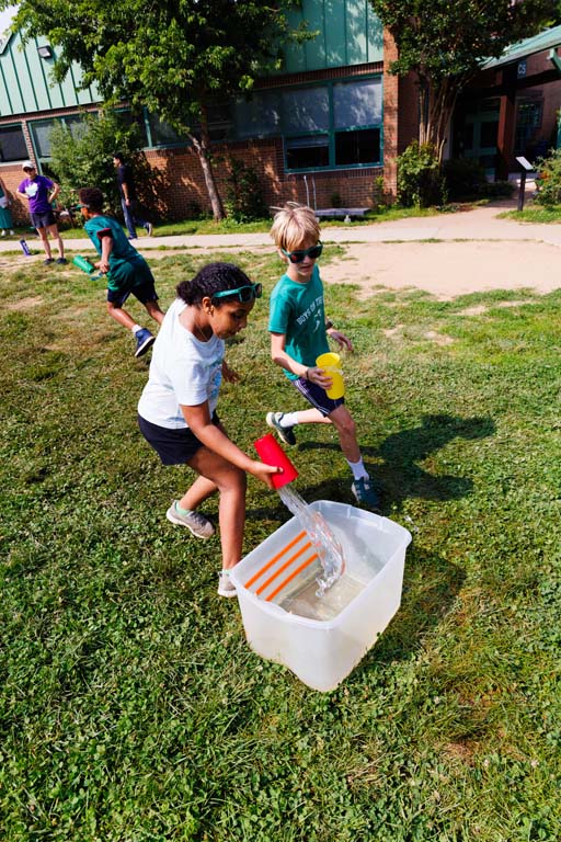 students playing on field