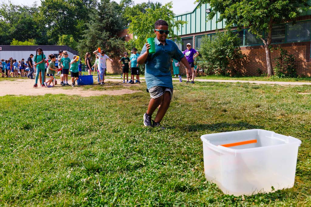 students playing on field