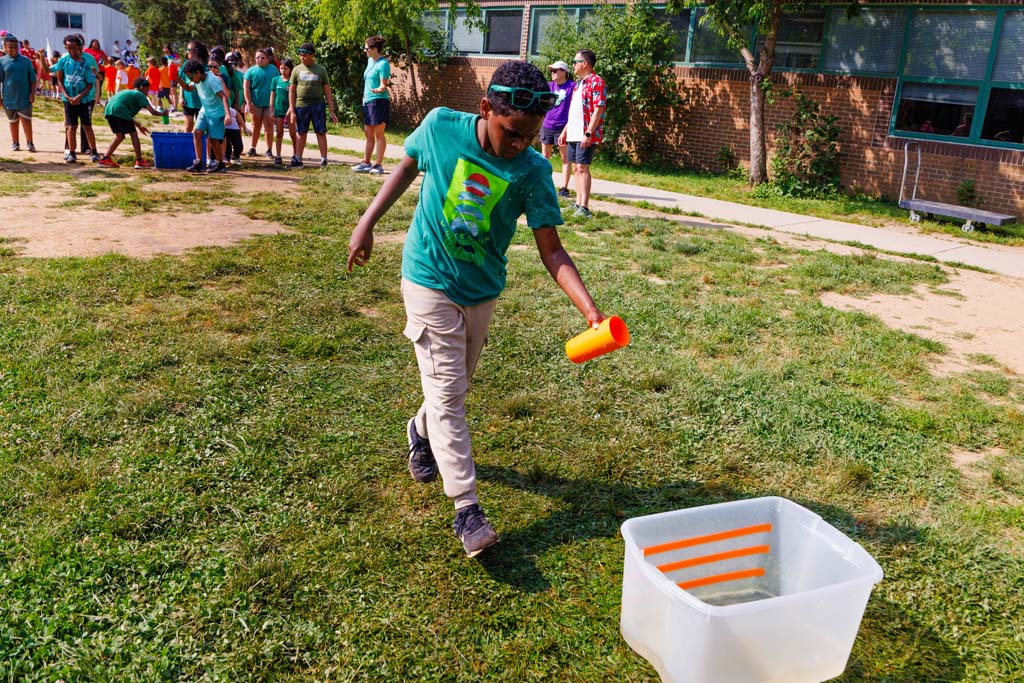 students playing on field