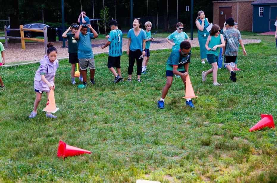 students playing on field
