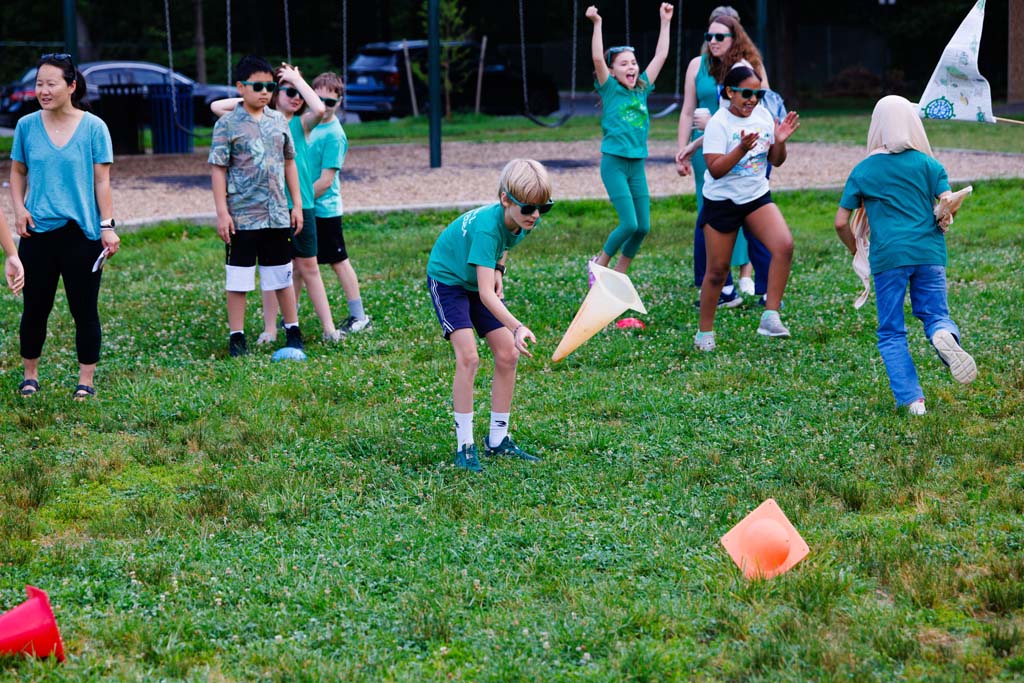 students playing on field