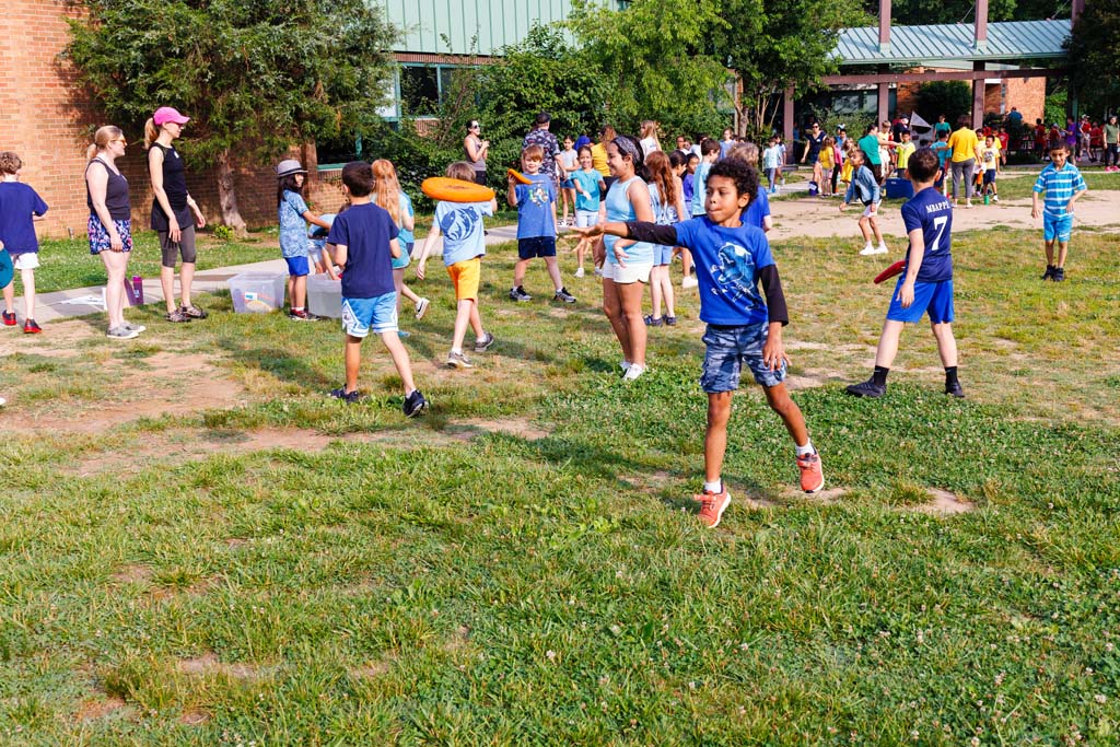 students playing on field