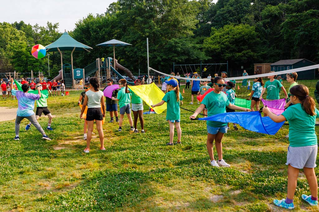 students playing on field