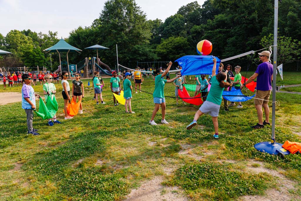 students playing on field