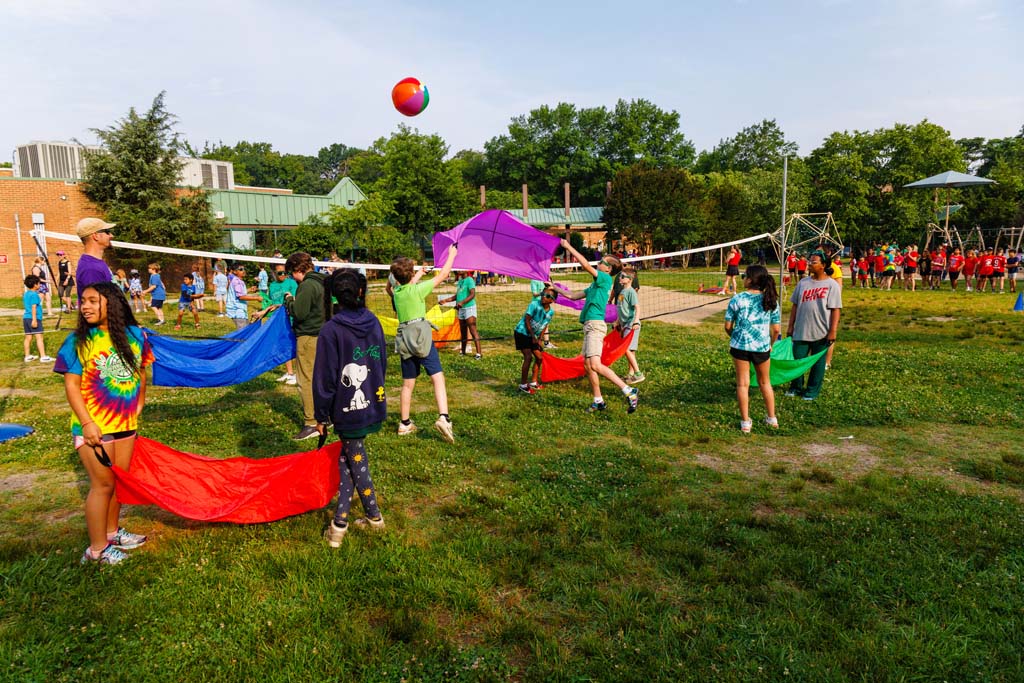 students playing on field