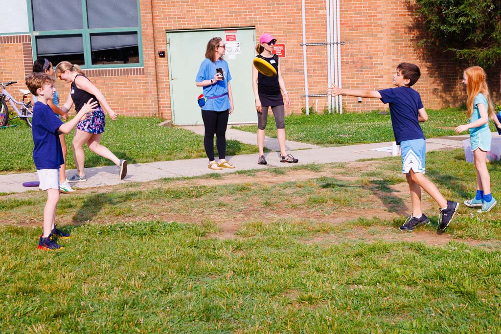 students playing on field