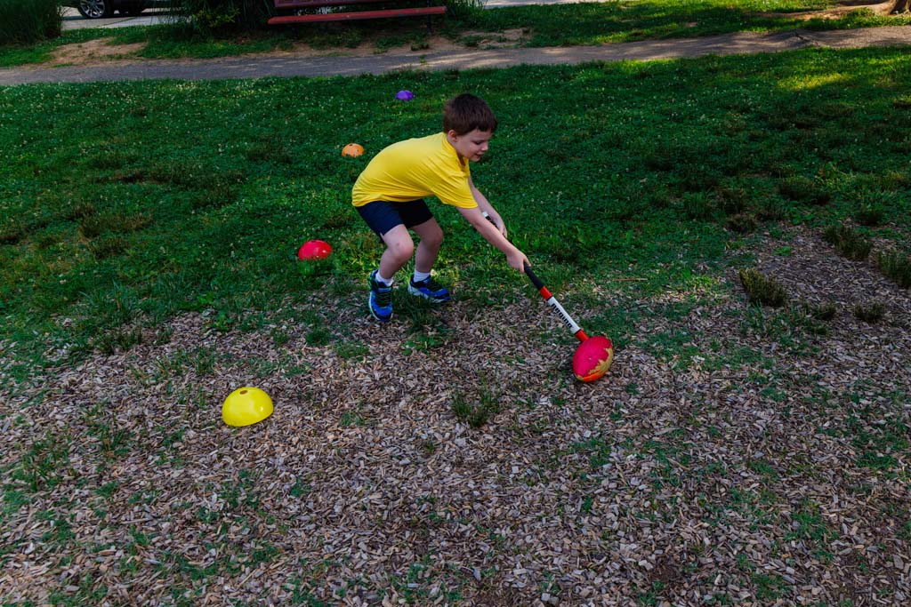 students playing on field