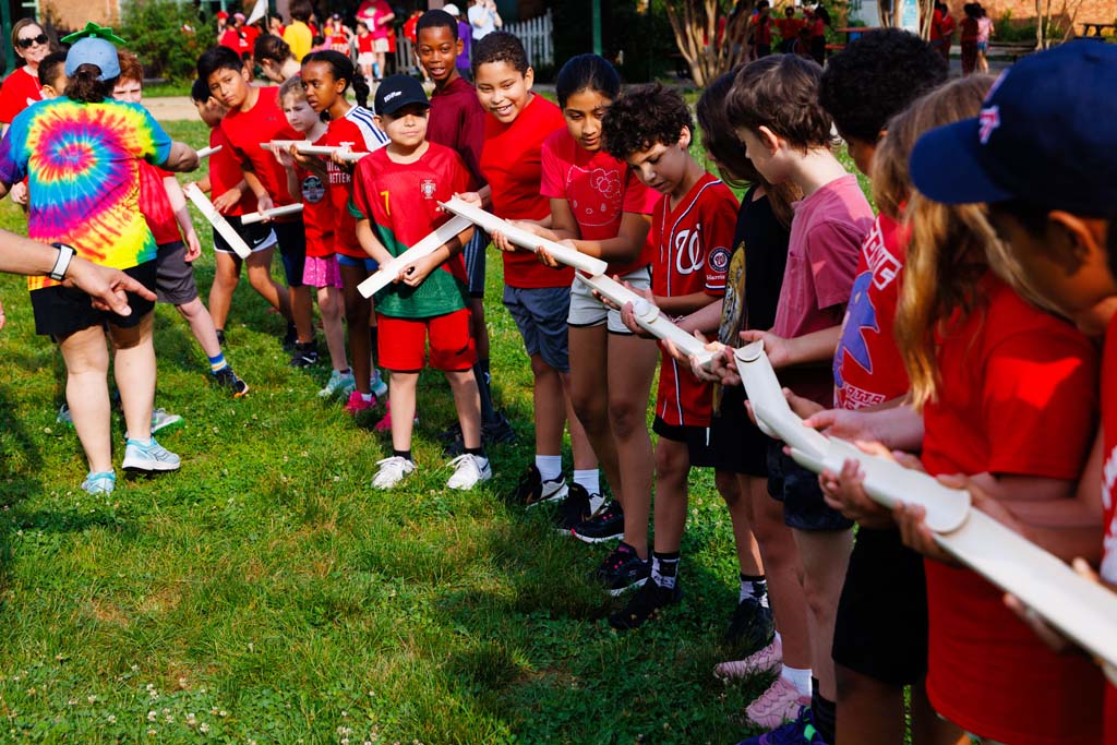 students playing on field