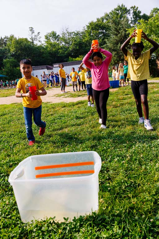 students playing on field