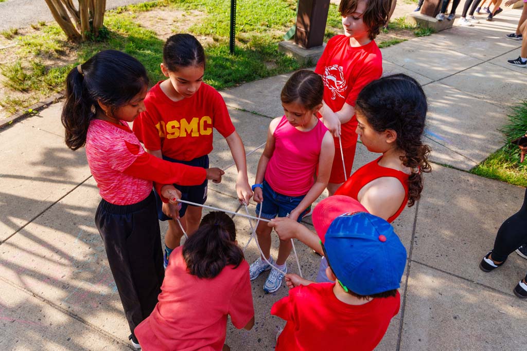 students playing on field