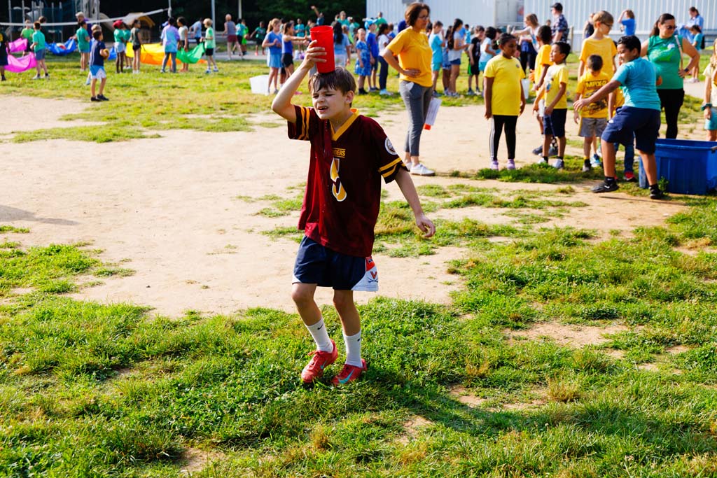 students playing on field