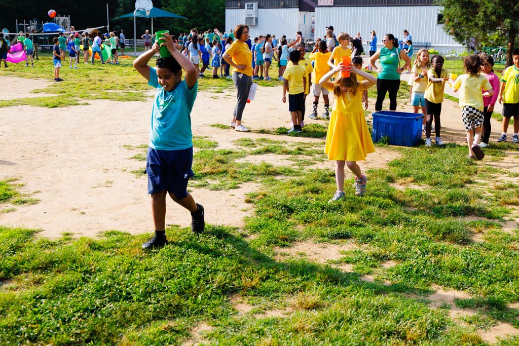 students playing on field