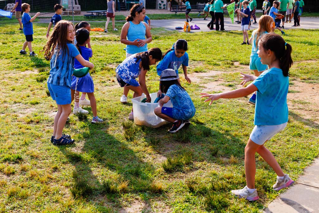 students playing on field