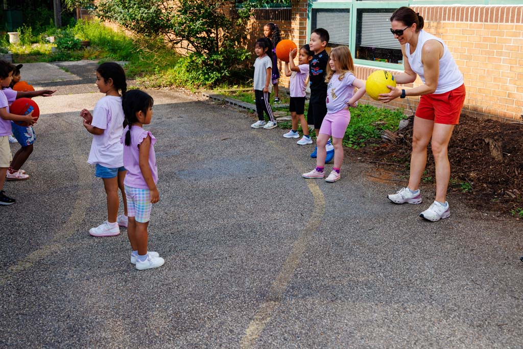 students playing on field