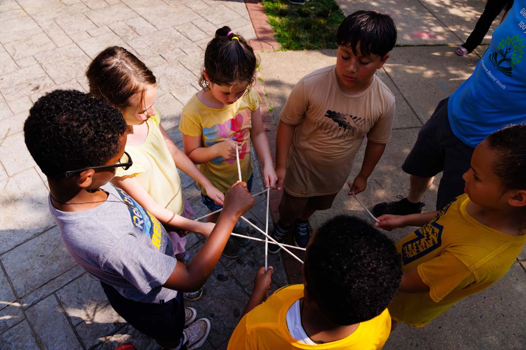 students playing on field