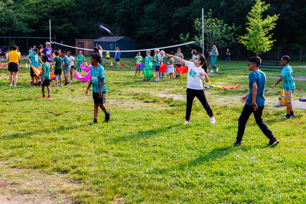 students playing on field