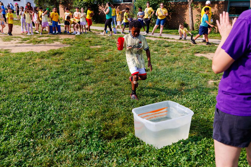students playing on field