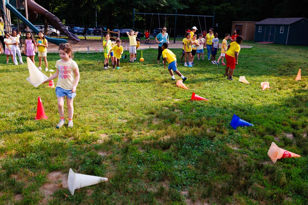 students playing on field