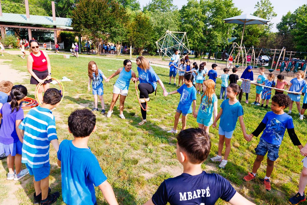 students playing on field