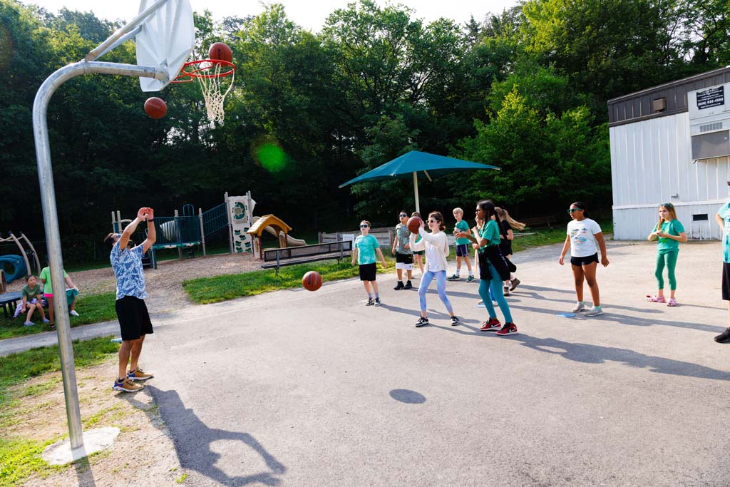 students playing on field