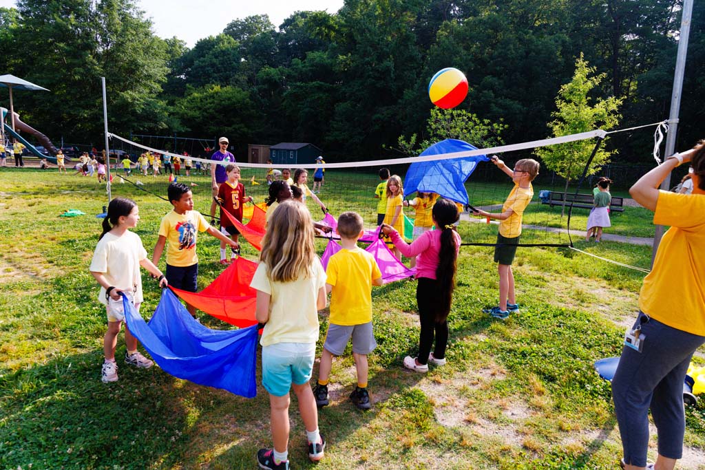 students playing on field