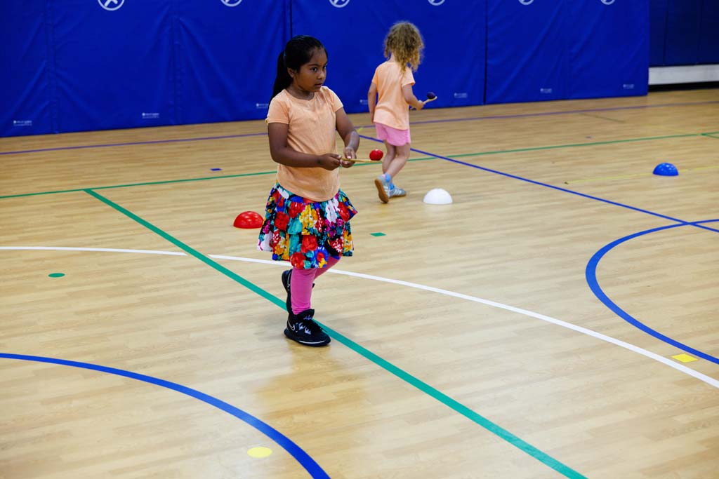 students playing in gym