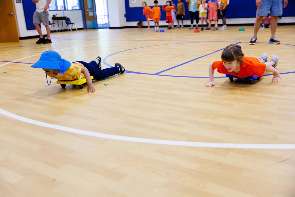 students playing in gym