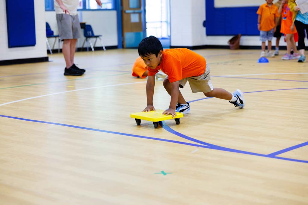 students playing in gym