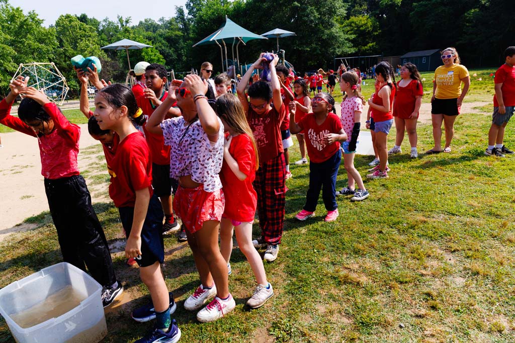 students playing on field