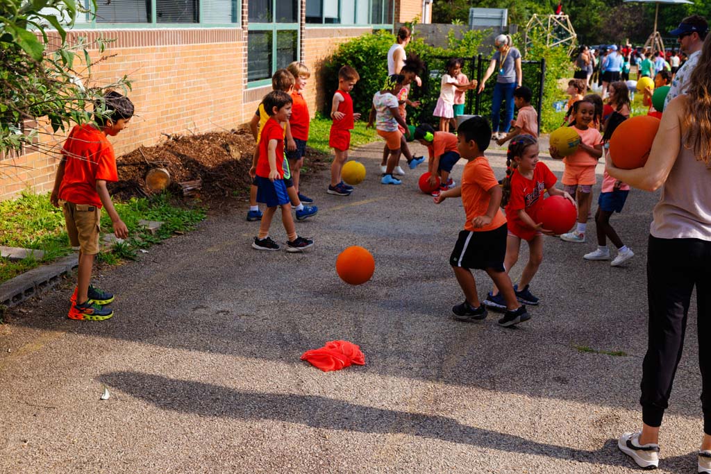 students playing on the field