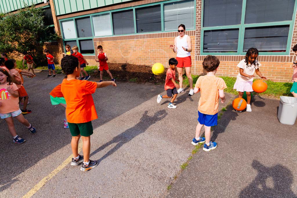 students playing on the field